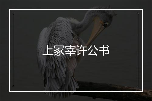 上冢宰许公书