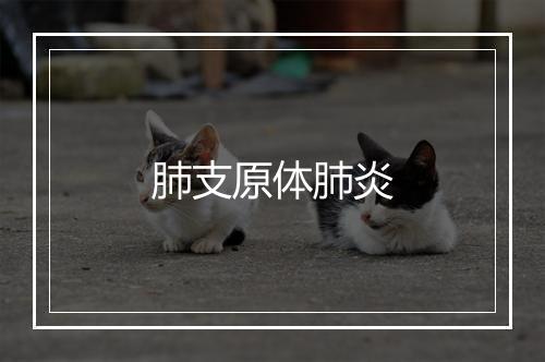 肺支原体肺炎