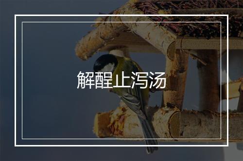 解酲止泻汤