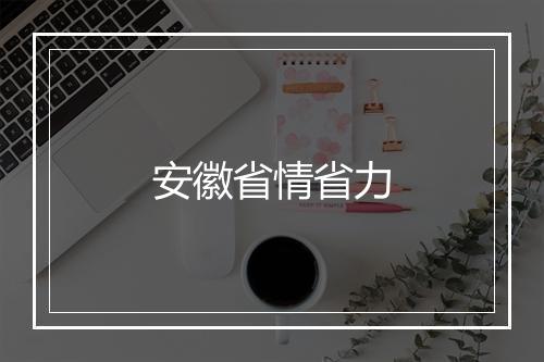 安徽省情省力