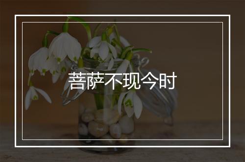 菩萨不现今时