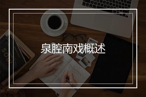 泉腔南戏概述