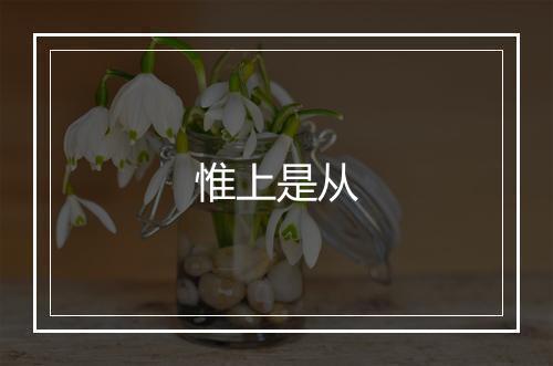 惟上是从