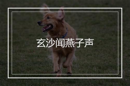 玄沙闻燕子声