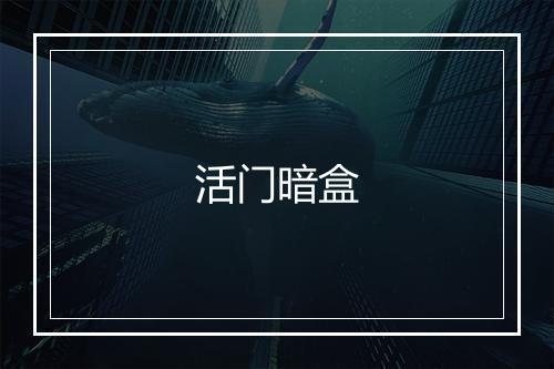 活门暗盒