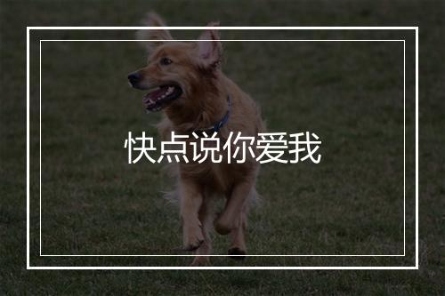 快点说你爱我