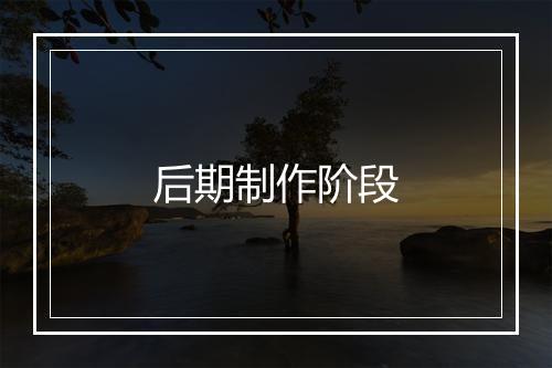 后期制作阶段