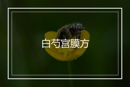 白芍宫膜方