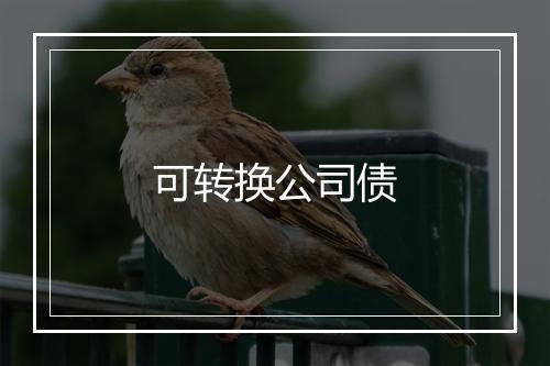 可转换公司债