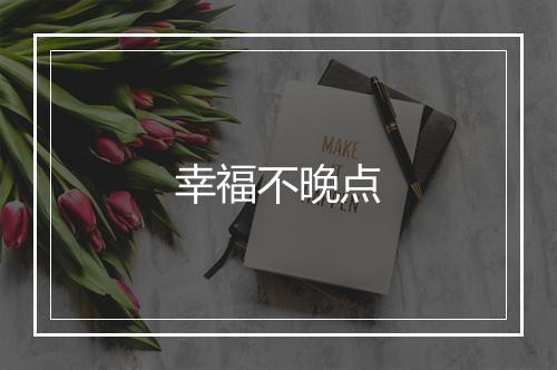 幸福不晚点