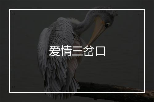 爱情三岔口