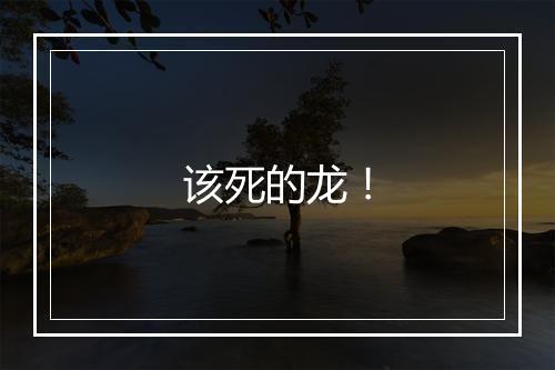 该死的龙！