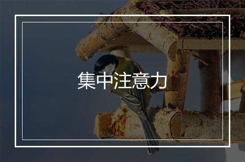 集中注意力