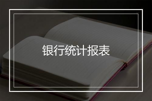 银行统计报表