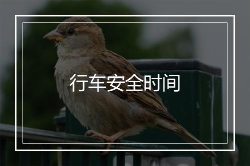 行车安全时间