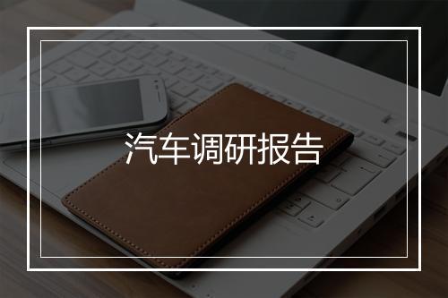 汽车调研报告