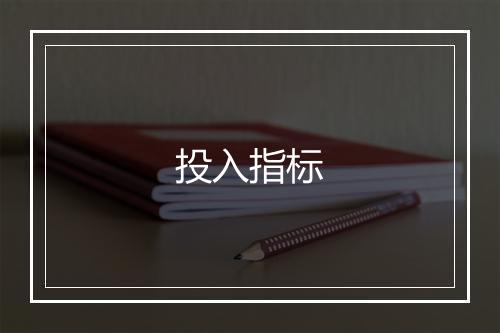 投入指标