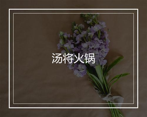 汤将火锅