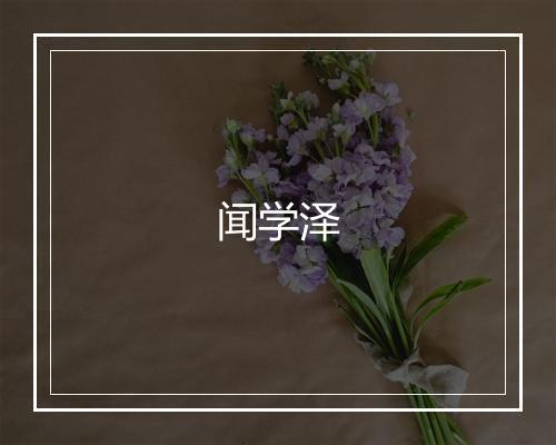 闻学泽