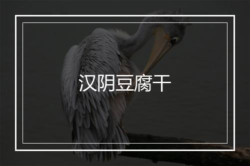 汉阴豆腐干