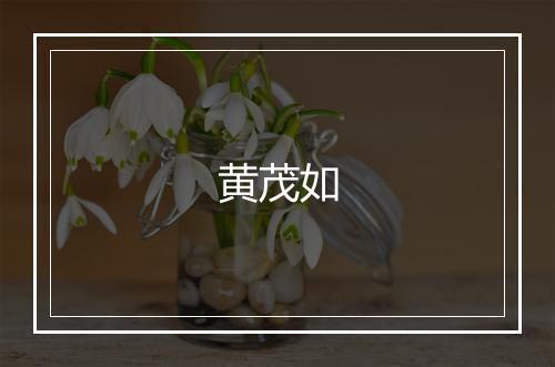 黄茂如