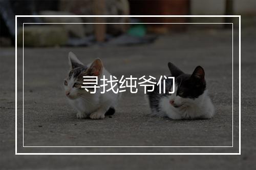 寻找纯爷们