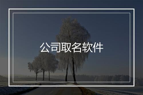 公司取名软件