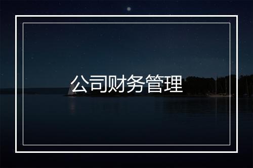 公司财务管理