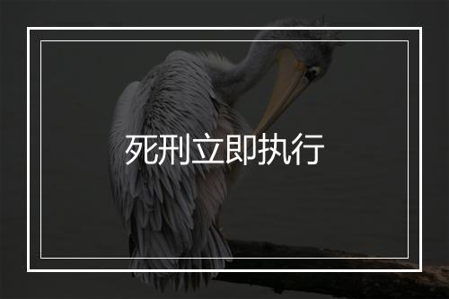 死刑立即执行