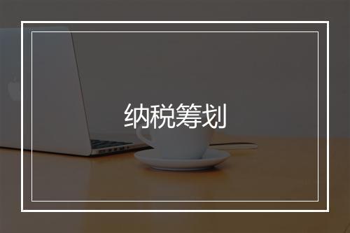 纳税筹划