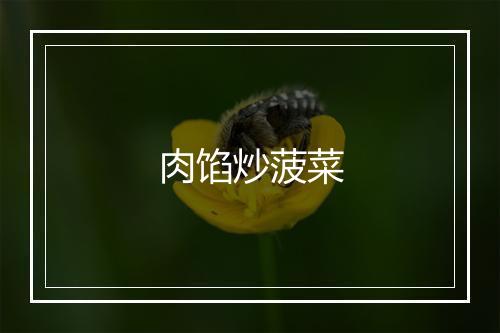 肉馅炒菠菜