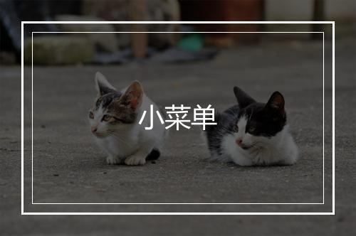 小菜单