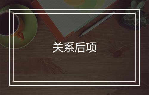 关系后项