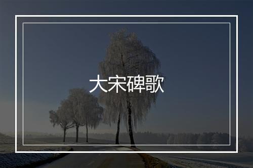 大宋碑歌