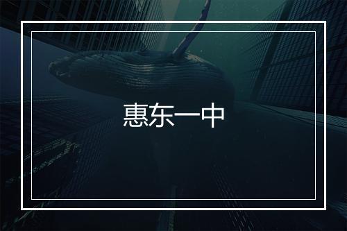 惠东一中