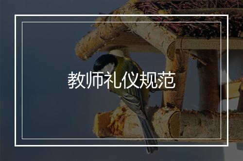 教师礼仪规范