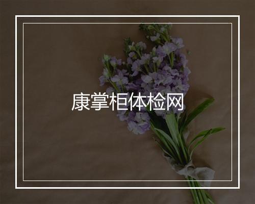 康掌柜体检网