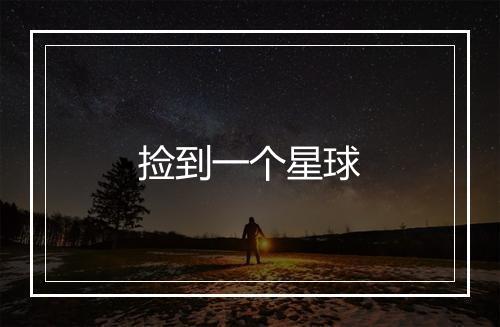 捡到一个星球