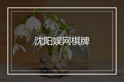 沈阳娱网棋牌