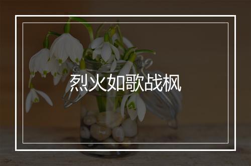 烈火如歌战枫