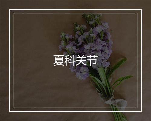 夏科关节