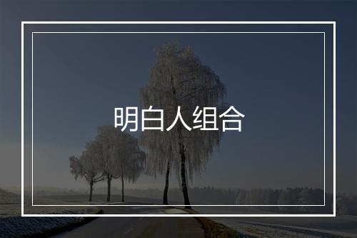 明白人组合