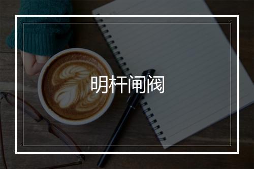 明杆闸阀