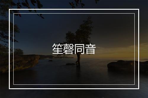 笙磬同音