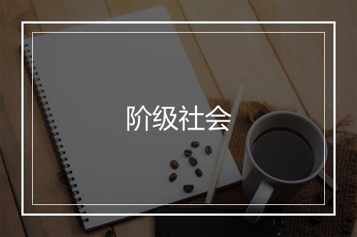 阶级社会