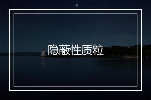 隐蔽性质粒