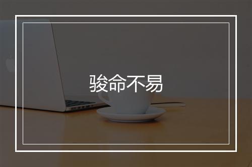 骏命不易