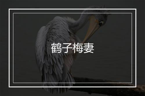 鹤子梅妻