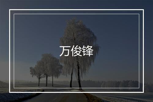 万俊锋