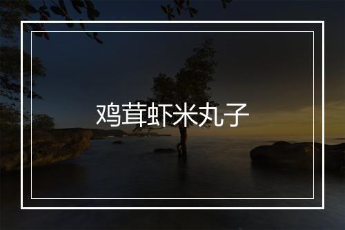 鸡茸虾米丸子